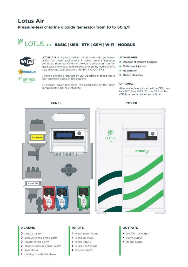 Emec Clo2 System EMEC Lotus Chlorine Dioxide Systems (Customized) – Tangerine Engineering