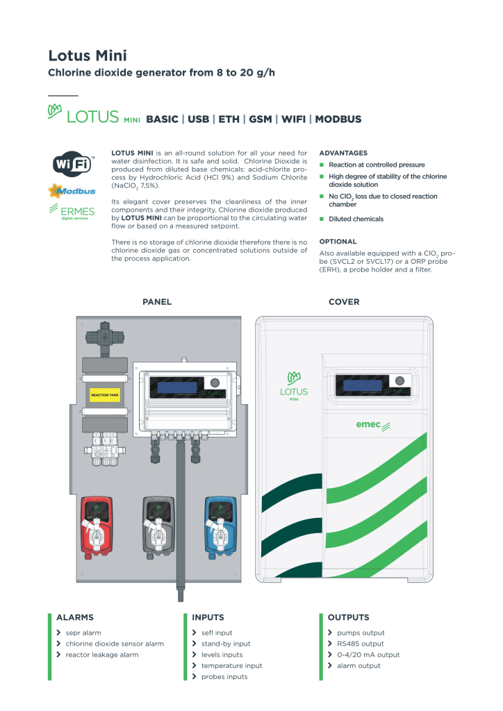 Emec Clo2 System EMEC Lotus Chlorine Dioxide Systems (Customized) – Tangerine Engineering
