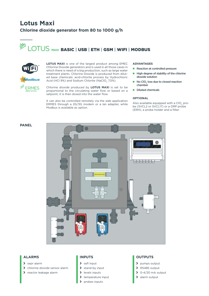 Emec Clo2 System EMEC Lotus Chlorine Dioxide Systems (Customized) – Tangerine Engineering